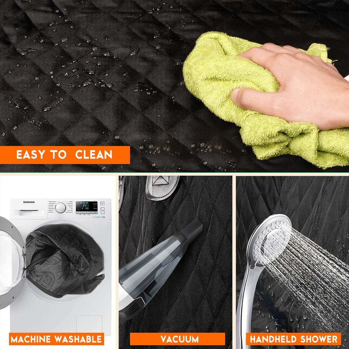 Ultimate Waterproof Dog Car Seat Cover - Non-Slip Back Seat Protector for Dogs and Kids - Fits Most Cars, Trucks, and SUVs - Black
