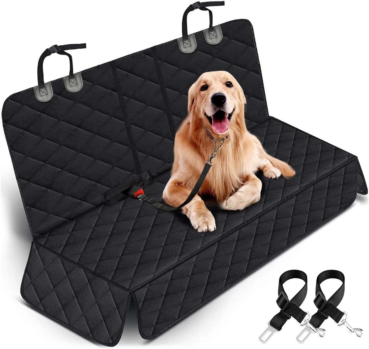 Ultimate Waterproof Dog Car Seat Cover - Non-Slip Back Seat Protector for Dogs and Kids - Fits Most Cars, Trucks, and SUVs - Black