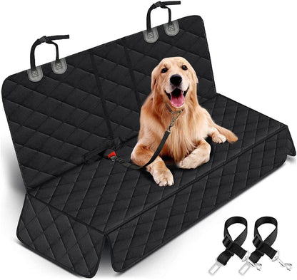Ultimate Waterproof Dog Car Seat Cover - Non-Slip Back Seat Protector for Dogs and Kids - Fits Most Cars, Trucks, and SUVs - Black