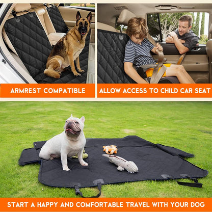 Ultimate Waterproof Dog Car Seat Cover - Non-Slip Back Seat Protector for Dogs and Kids - Fits Most Cars, Trucks, and SUVs - Black
