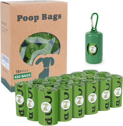 Eco-Friendly Biodegradable Dog Poop Bags - Leak Proof, Scented with Dispenser - 450 Count for Hassle-Free Cleanup