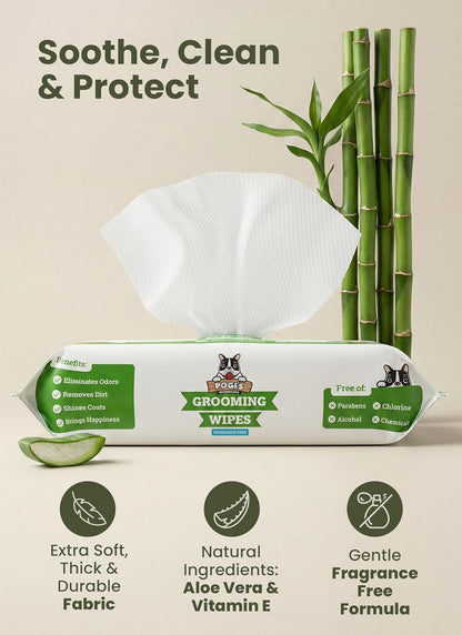 Pogi’s Hypoallergenic Dog Wipes – Gentle, Fragrance-Free Cleaning for Paws, Body & Face – 400 Count Super Pack