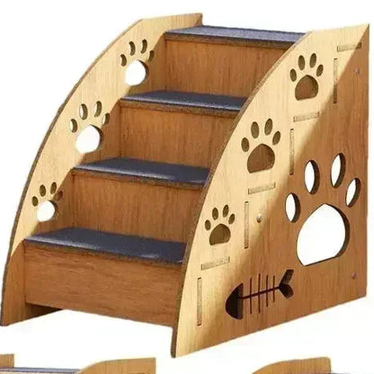 Elevate Your Pet's Comfort with Our Stylish Non-Slip Wooden Dog Stairs for Easy Access to High Beds and Couches