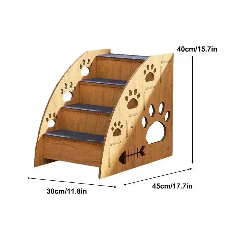 Elevate Your Pet's Comfort with Our Stylish Non-Slip Wooden Dog Stairs for Easy Access to High Beds and Couches