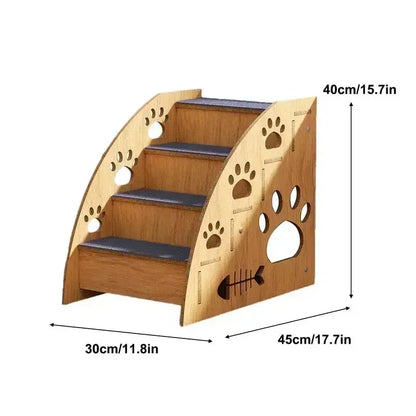 Elevate Your Pet's Comfort with Our Stylish Non-Slip Wooden Dog Stairs for Easy Access to High Beds and Couches